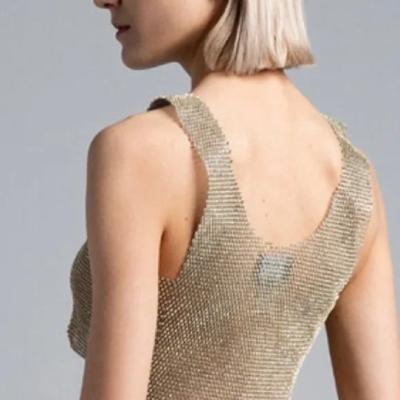 New Gold Mesh Rhinestone Top - Picture 3 of 6